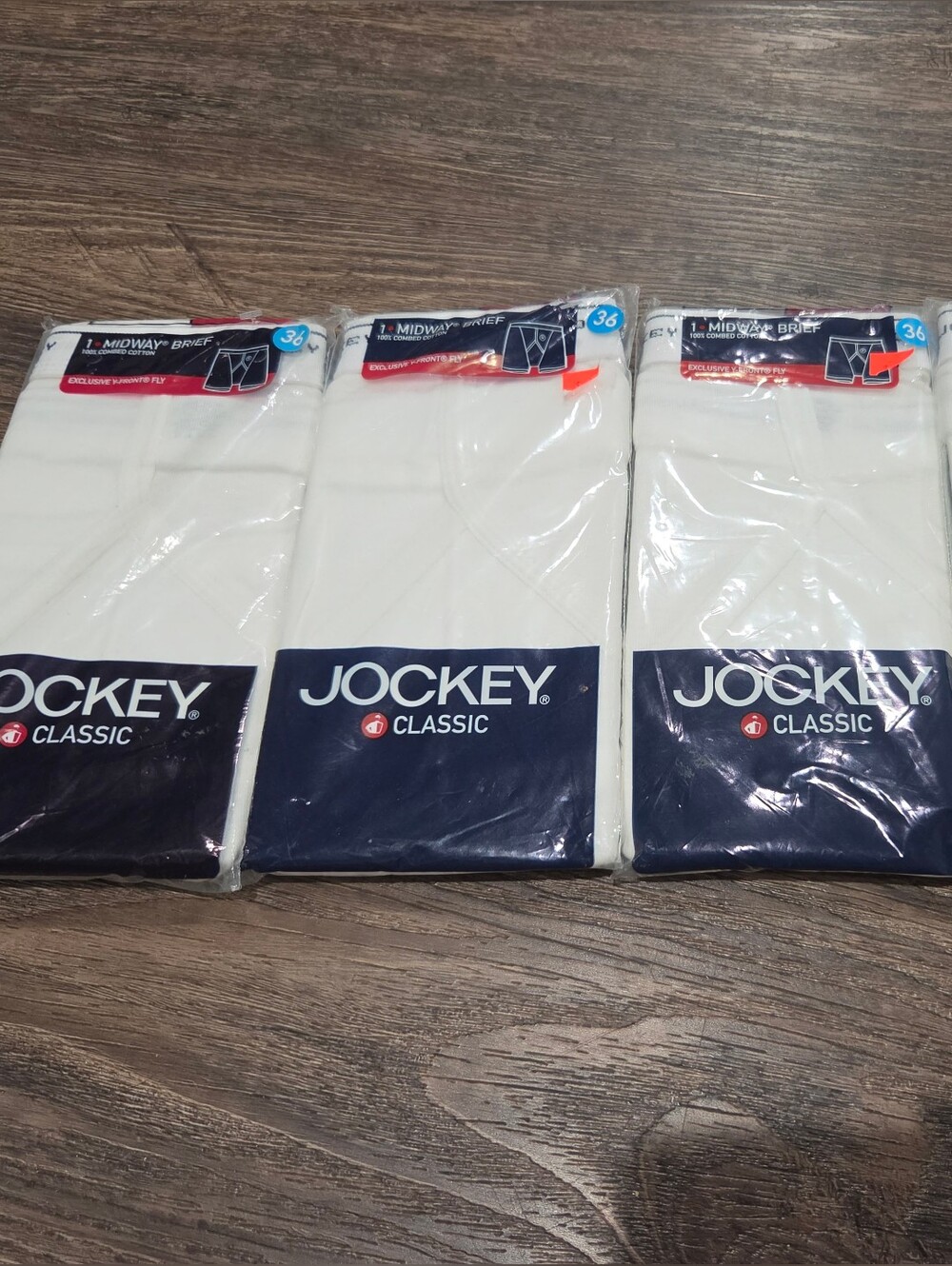 Jockey Classic Men's White Midway Briefs Size 36 Vintage Incldues 4 Packs New